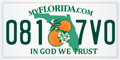 FL license plate 0817VO