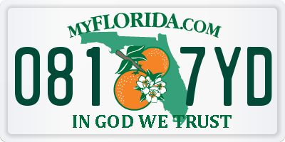 FL license plate 0817YD