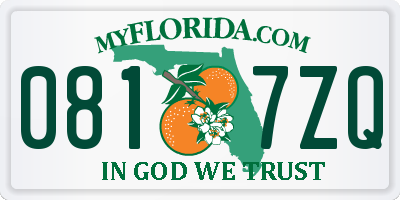 FL license plate 0817ZQ