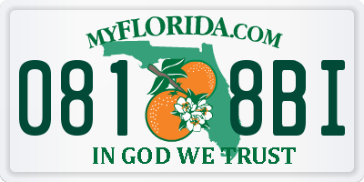 FL license plate 0818BI