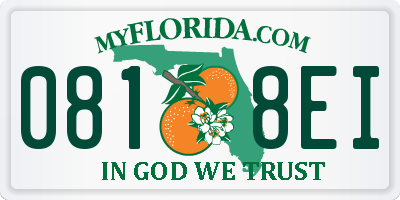 FL license plate 0818EI