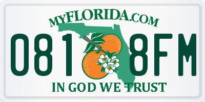 FL license plate 0818FM