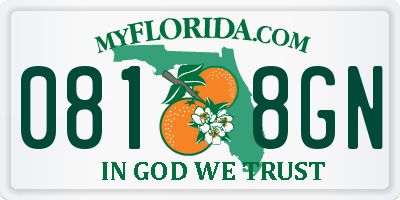 FL license plate 0818GN