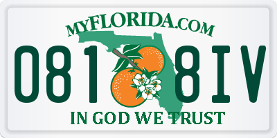 FL license plate 0818IV