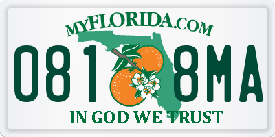 FL license plate 0818MA