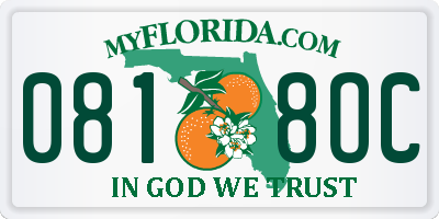 FL license plate 0818OC