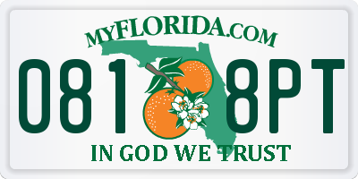 FL license plate 0818PT
