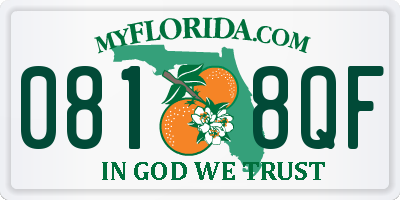FL license plate 0818QF