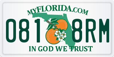 FL license plate 0818RM