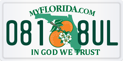 FL license plate 0818UL