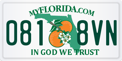 FL license plate 0818VN