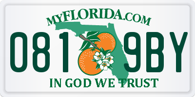 FL license plate 0819BY
