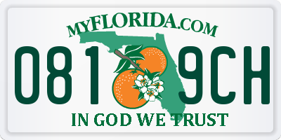 FL license plate 0819CH
