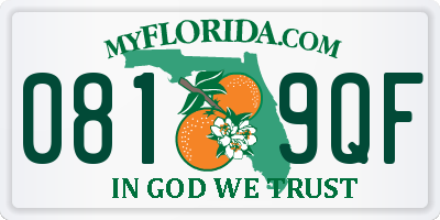 FL license plate 0819QF