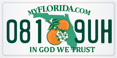 FL license plate 0819UH
