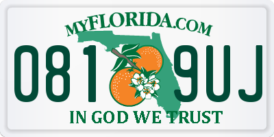 FL license plate 0819UJ