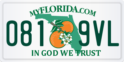 FL license plate 0819VL
