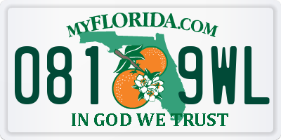 FL license plate 0819WL