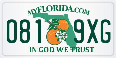 FL license plate 0819XG