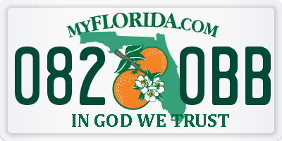 FL license plate 0820BB