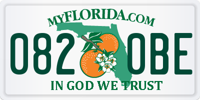 FL license plate 0820BE