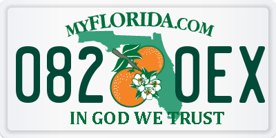 FL license plate 0820EX