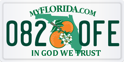 FL license plate 0820FE