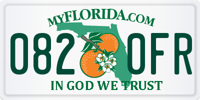FL license plate 0820FR