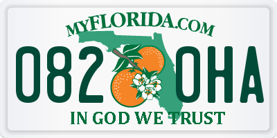 FL license plate 0820HA