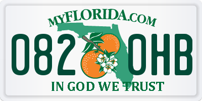 FL license plate 0820HB