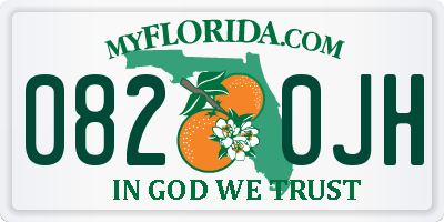 FL license plate 0820JH