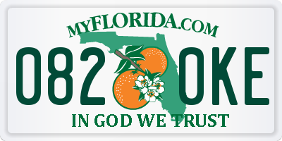 FL license plate 0820KE