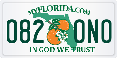 FL license plate 0820NO