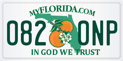 FL license plate 0820NP