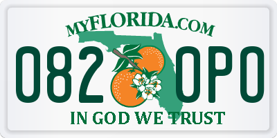 FL license plate 0820PO