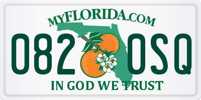 FL license plate 0820SQ