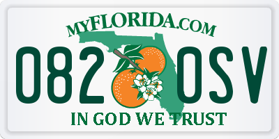 FL license plate 0820SV