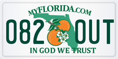 FL license plate 0820UT