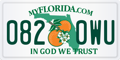 FL license plate 0820WU