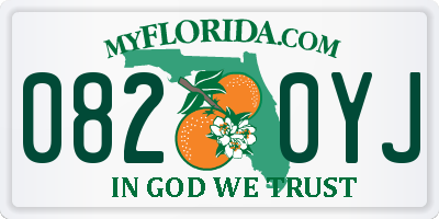 FL license plate 0820YJ