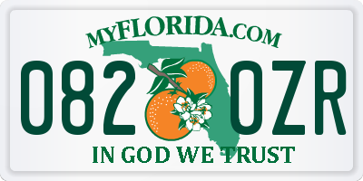 FL license plate 0820ZR