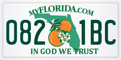 FL license plate 0821BC