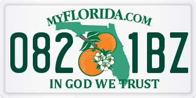 FL license plate 0821BZ