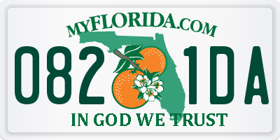 FL license plate 0821DA