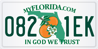 FL license plate 0821EK