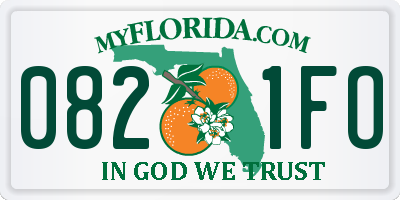 FL license plate 0821FO