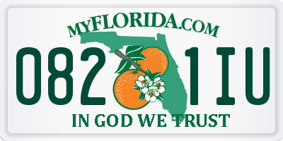 FL license plate 0821IU