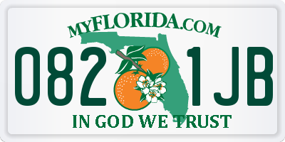 FL license plate 0821JB