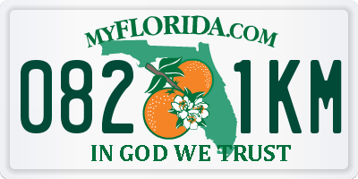 FL license plate 0821KM