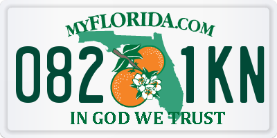 FL license plate 0821KN